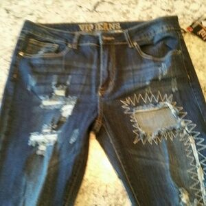 VIP Jeans Destroyed NEW with Tags 15 16 Dark C5